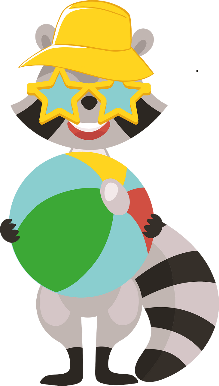 Racoon with a ball
