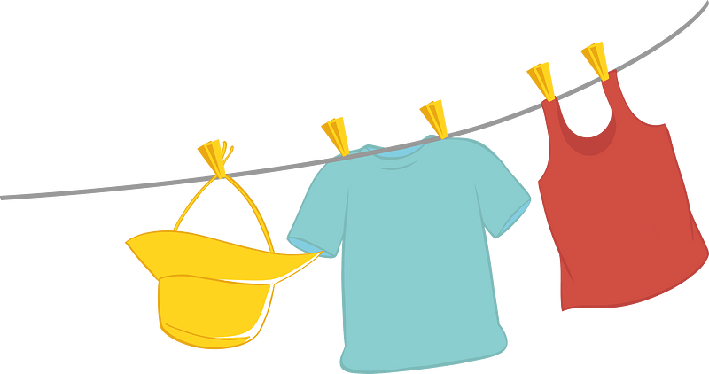 Clothes on a rope