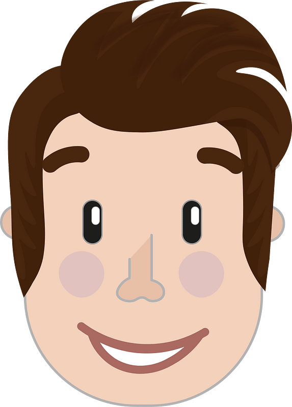 Amused man head