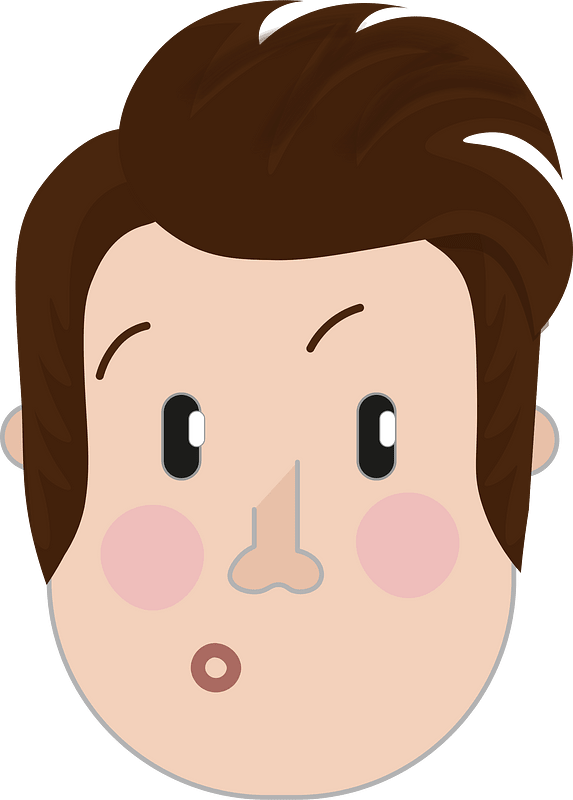 Confused man head