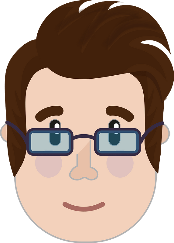 Man head in glasses