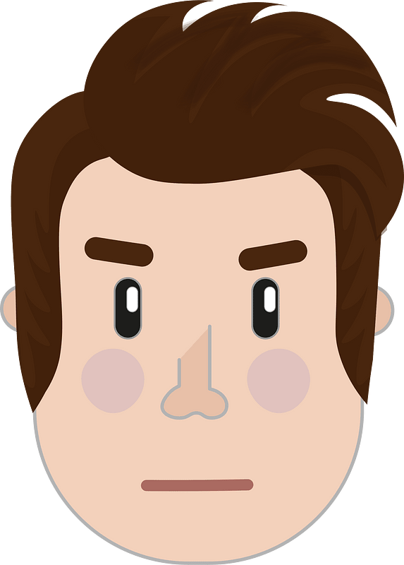 Serious man head