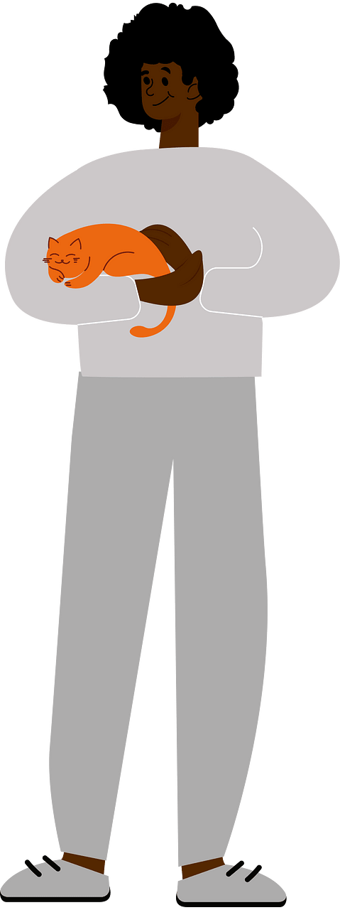 Man handing a cat