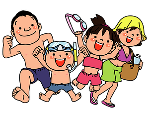 Family is at the Beach