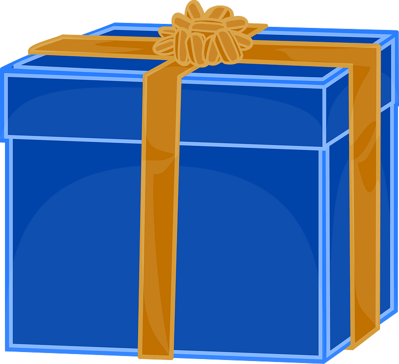 Blue Gift with Golden Ribbon