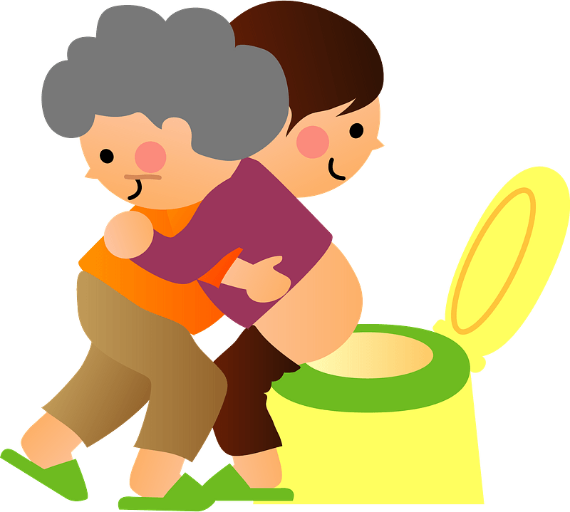 Home Helper Assisting an Elderly Woman on the Toilet