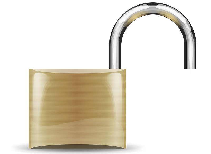 Padlock bronze open