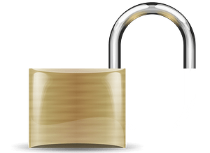 Padlock bronze open