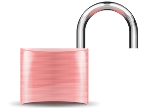 Padlock pink open