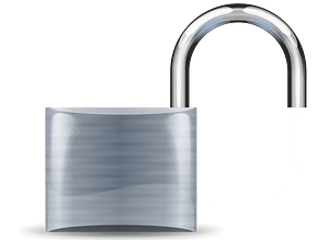 Padlock silver medium open
