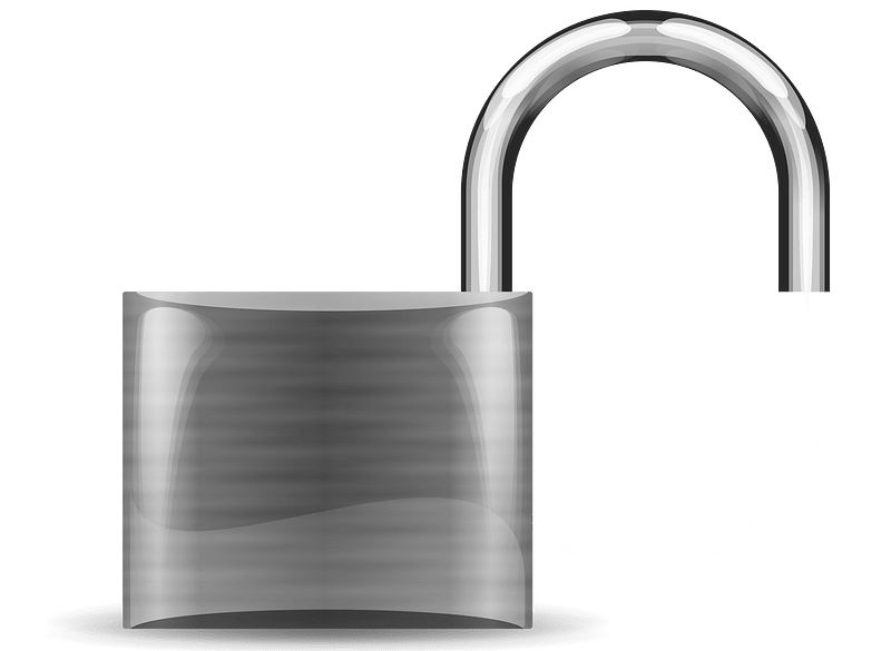 Padlock silver open