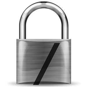 Padlock silver slash