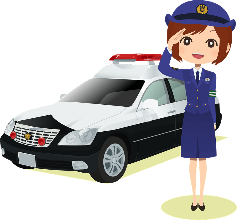 Police Officer in front of Police Car