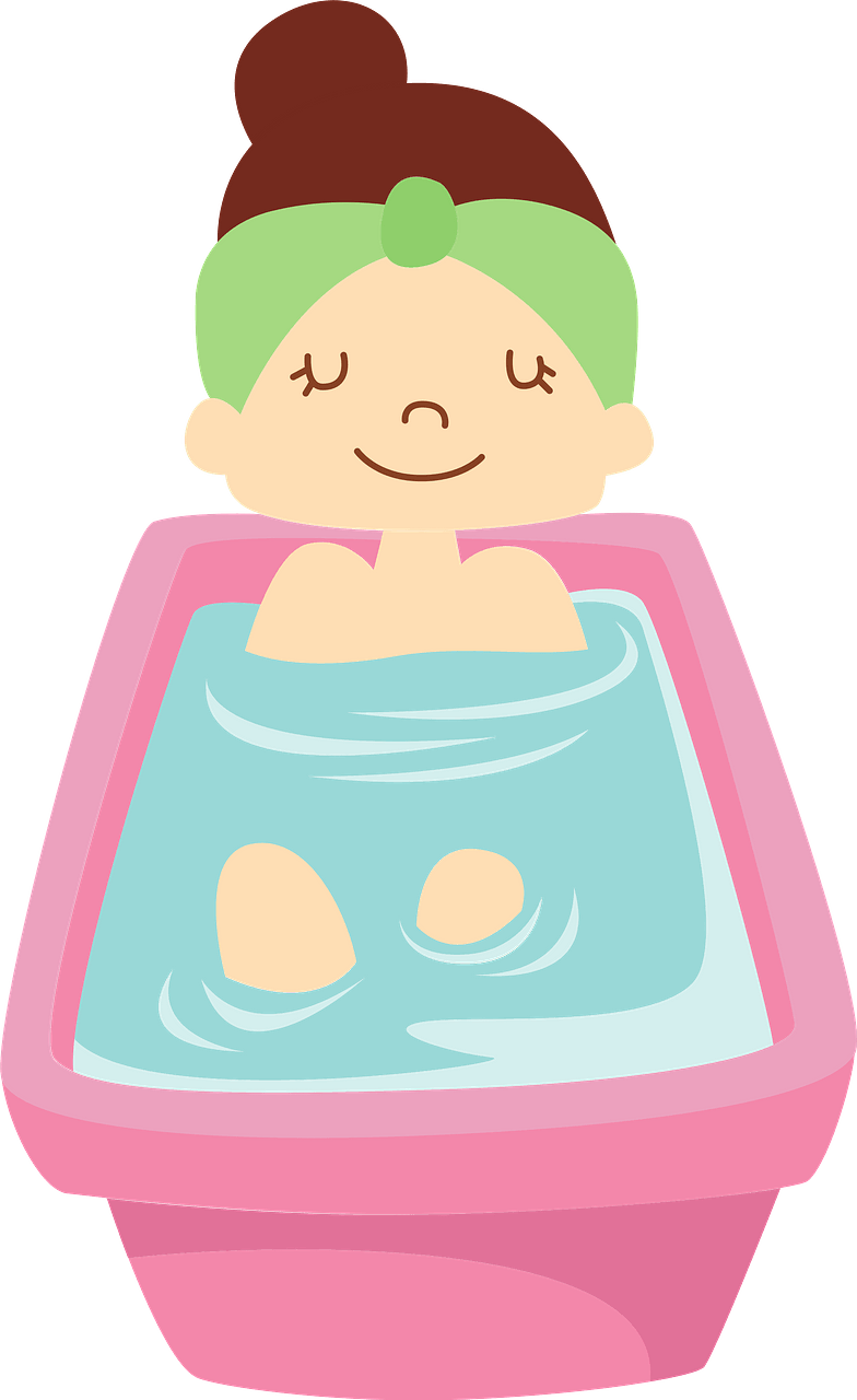 Woman is Bathing