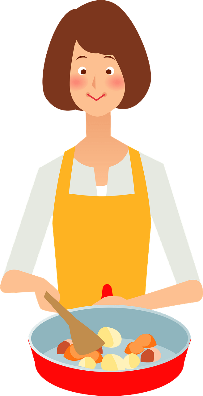 (Mary) Woman is cooking