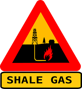 Warning Shale Gas with Text