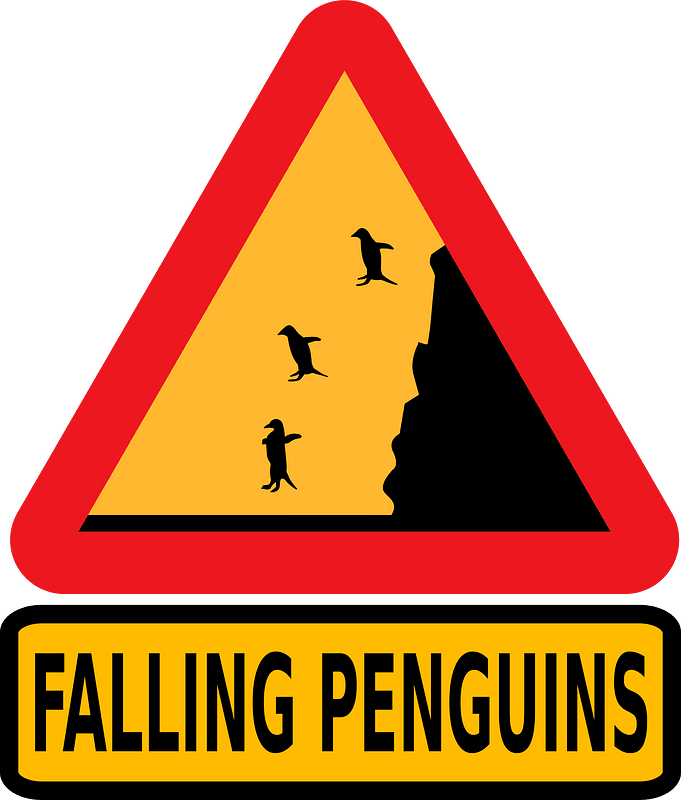 Warning Falling Penguins