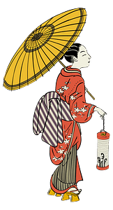Girl with Lantern (Ukiyo-E Svg No.004)