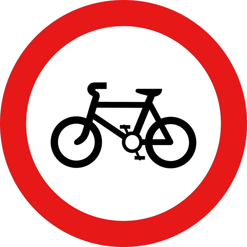 Roadsign No Cycles