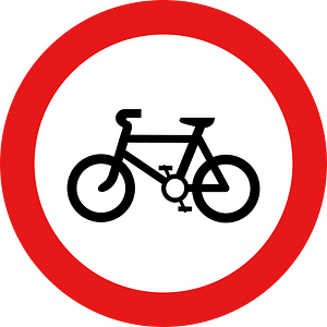 Roadsign No Cycles