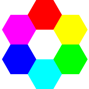 6 Color Hexagons