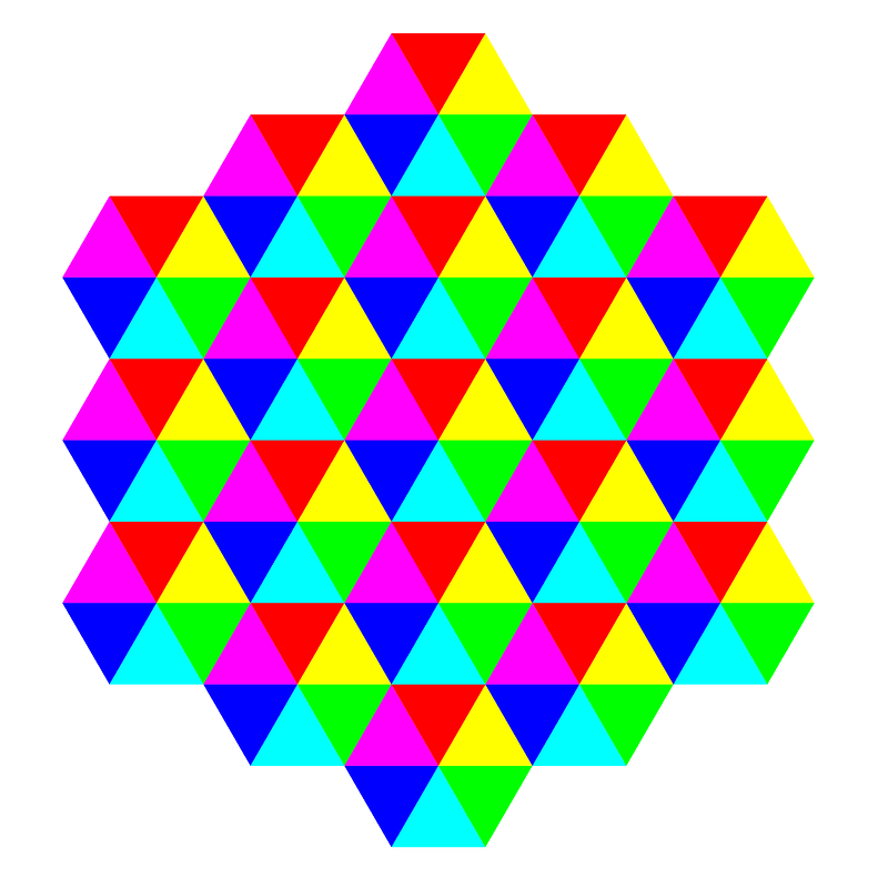 Triangle Tessellation 6 Color