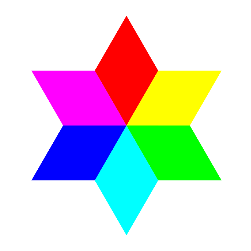 6 Color Diamond Hexagram