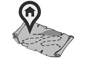 Scroll of parchment with map
