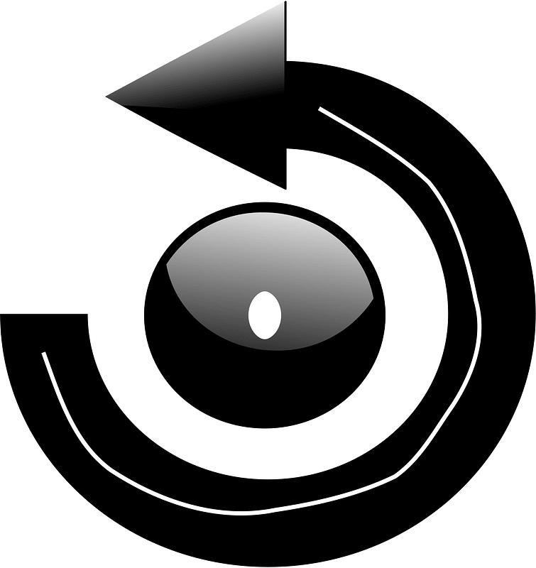 Arrow around circle