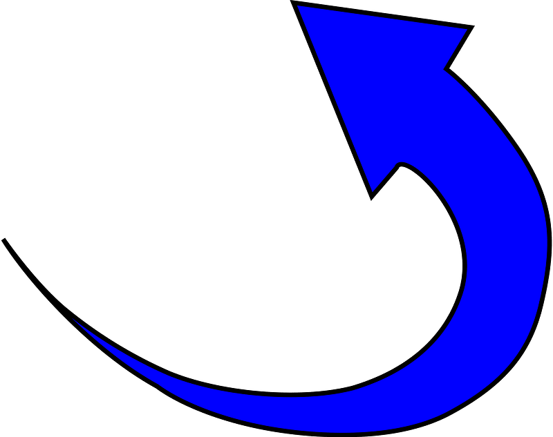 Blue round arrow
