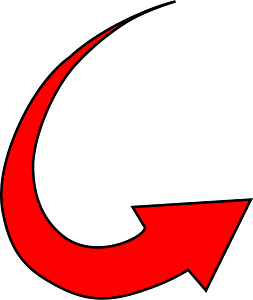 Red round arrow