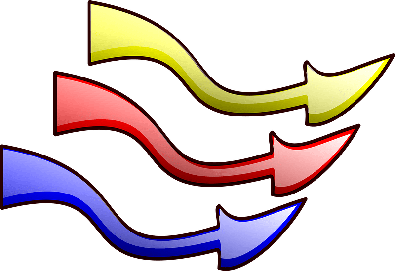 Three red arrows