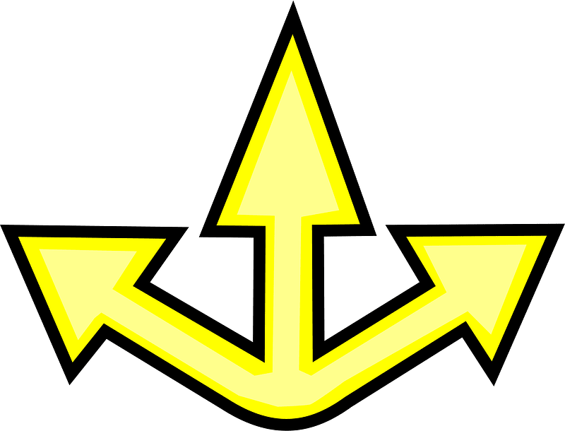 Three yellow arrows