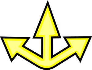 Three yellow arrows
