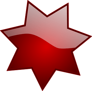 Dark red heptagram star