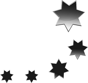 Black heptagram stars