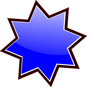 Blue heptagram star
