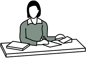 Woman sitting at the desk
