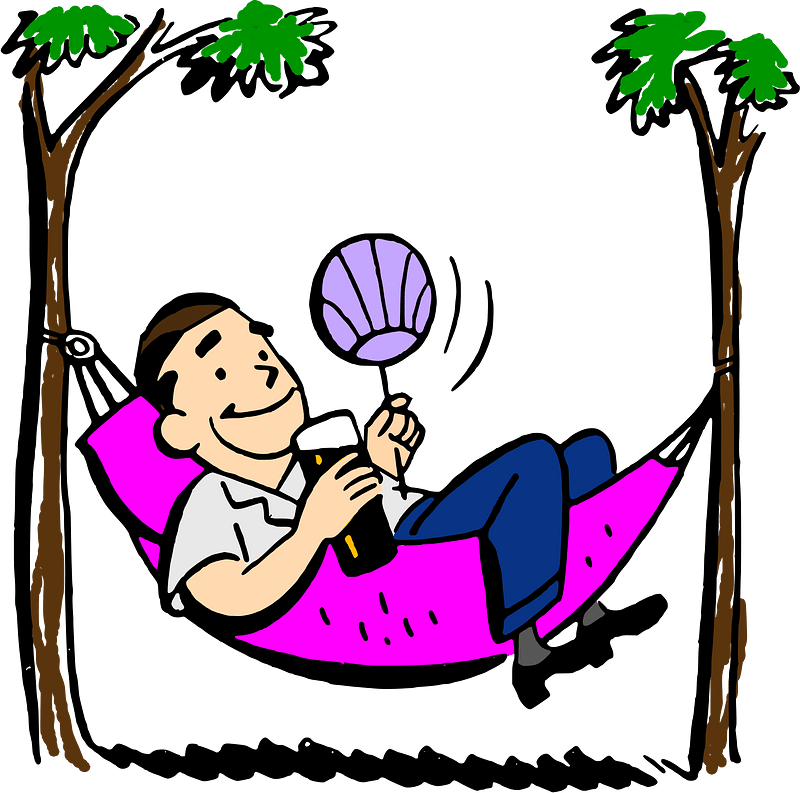 Man in a hammock