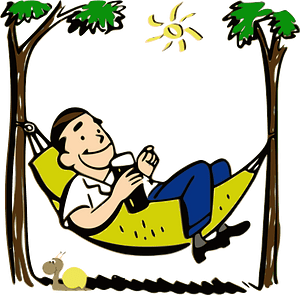 Man in a hammock