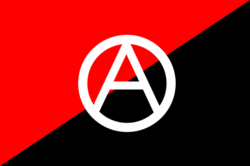 Anarchist flag with A symbol 2