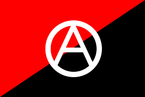 Anarchist flag with A symbol 2