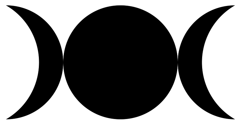 Triple Goddess Symbol Filled
