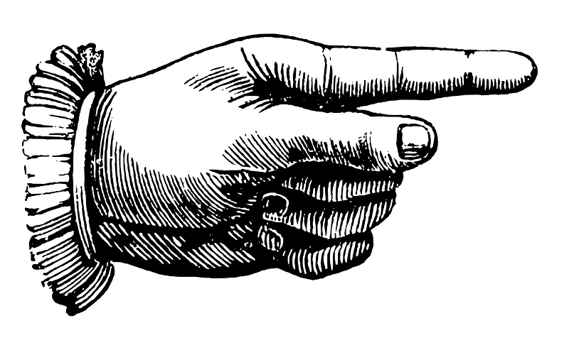 Typographic Ornaments - Pointing Hand