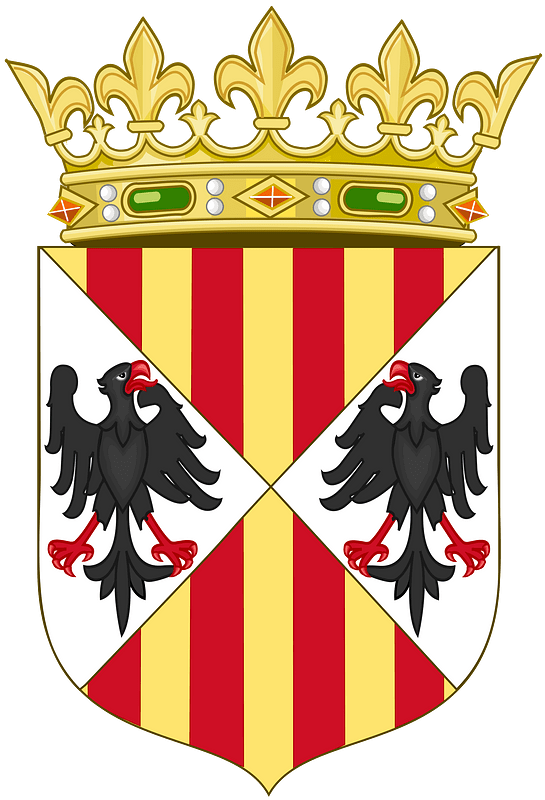 Arms of the Aragonese Kings of Sicily(Crowned)