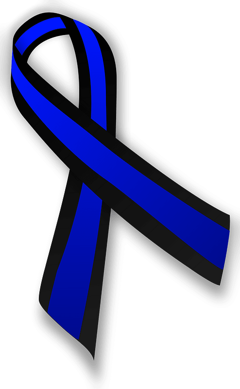 Blue Black Striped Ribbon