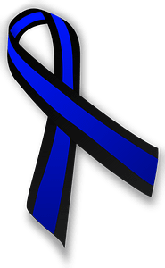 Blue Black Striped Ribbon