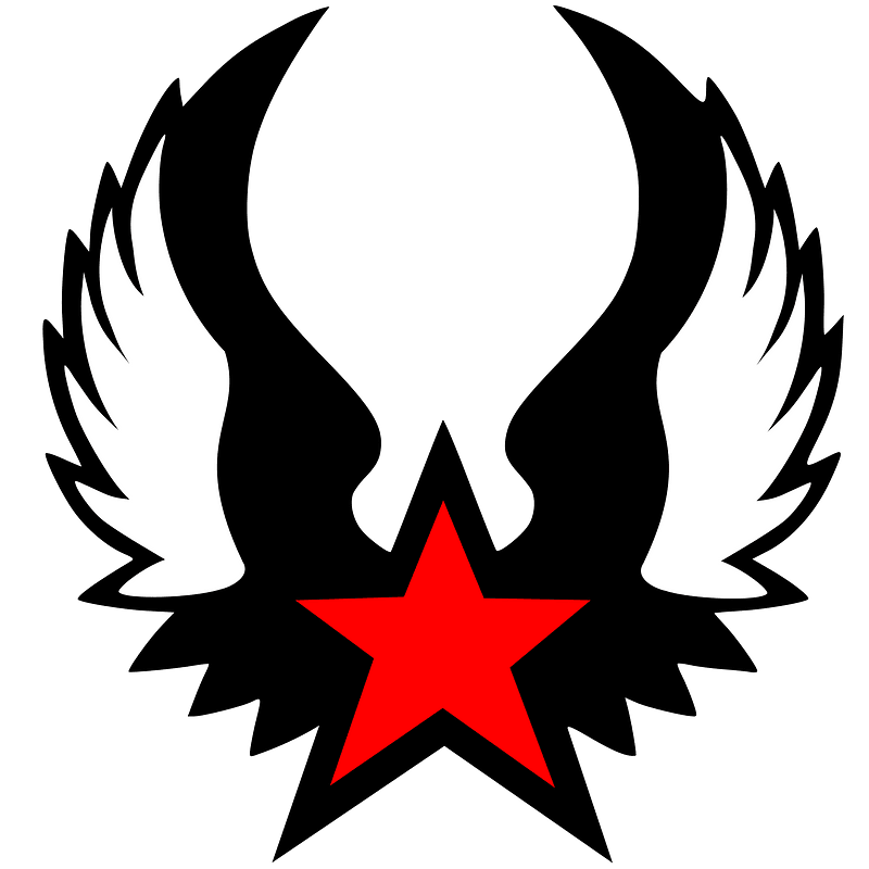 Estrella roja alada