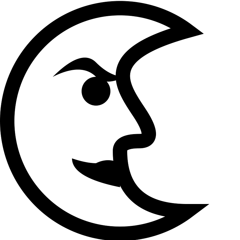 Last quarter moon with face