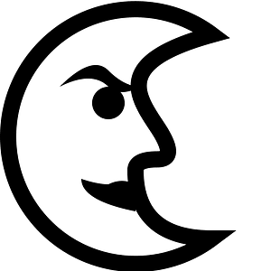Last quarter moon with face